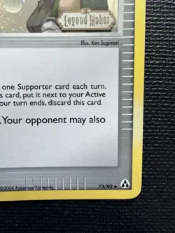 Pokemon Trainer Fieldworker Reverse Holo 73/92 Stamped Ex Legend Maker NM - Image 5