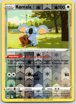 POKEMON LOST ORIGIN KOMALA 149/196 UNCOMMON REVERSE HOLO NM - Image 1