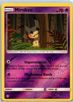 Pokemon 2019 Mimikyu (96) Uncommon Reverse Holo SM12 96/236 NM - Image 1