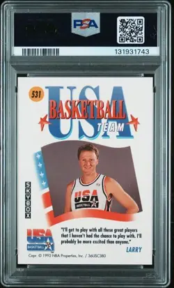 1991 Skybox USA #531 Larry Bird signed auto card PSA DNA 7 10 - Image 2