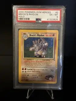 Brock's Rhydon 002/132 Gym Heroes Holo PSA EX-MT 6 - Image 1