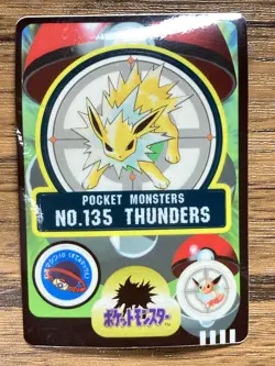 Pokemon Sealdass Sticker Card Jolteon No.135 Bandai Pocket Monsters Japan - Image 1