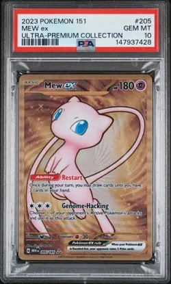 2023 Pokemon Mew ex Full Art 151 UPC Gold Metal Promo Card 205/165 PSA 10 GEM MT - Image 1