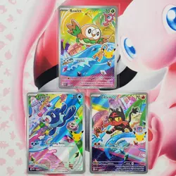 Rowlett 043 + Litten 044 + Popplio 045 - First Partner Pokemon Cards #L554 - Image 1