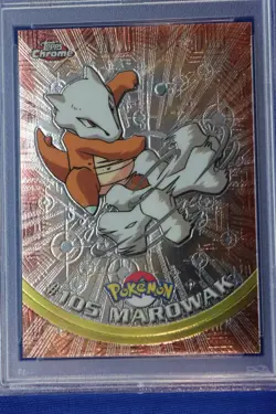 2000 Topps Chrome MAROWAK #105 POKEMON T.V. Trading Card PSA Graded NM-MT 8 RARE - Image 2