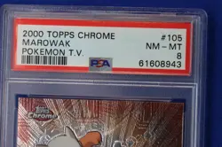 2000 Topps Chrome MAROWAK #105 POKEMON T.V. Trading Card PSA Graded NM-MT 8 RARE - Image 3