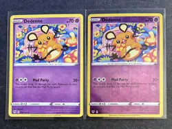 2020 Pokemon TCG Dedenne Reverse Holo Foil 078/189 + Base 2Total Cards - Image 1