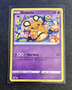 2020 Pokemon TCG Dedenne Reverse Holo Foil 078/189 + Base 2Total Cards - Image 4