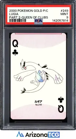 Pokemon 2000 Lugia 249 Queen Of Clubs Part 2 Gold Playing Card Japanese PSA 9 - Image 1