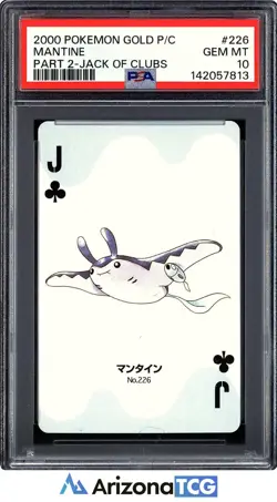 Pokemon 2000 Mantine 226 Jack Of Clubs Pokemon Gold Playing Card Japanese PSA 10 - Image 1