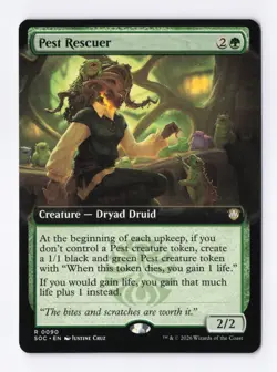Pest Rescuer (Extended Art) 0090 (R) MTG Commander: Secrets of Strixhaven (SOC) - Image 1
