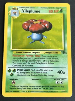 Pokemon TCG Jungle Vileplume #15/64 Unlimited Holo Rare Vintage 1999 LP/MP - Image 1