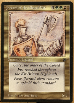 LIMITED EDITION Legends Vintage MtG Jerrard of the Closed Fist Unplayed NM - Image 1