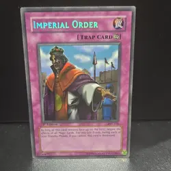 Konami Yu-Gi-Oh! Imperial Order PSV-104 Pharaoh's Servant 1st Ed Trap 1996 Eng - Image 1