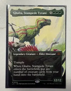 mtg Ghalta, Stampede Tyrant - NM Borderless - Lost Caverns of Ixalan Elder Dino - Image 1