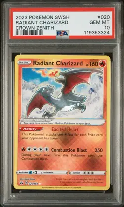 Pokemon Radiant Charizard 020/159 Crown Zenith PSA 10 - Image 1