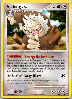 Slaking 34/123 Mysterious Treasures Non Holo Rare Pokemon LP - Image 1