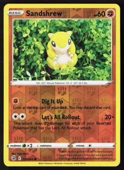 Sandshrew 131/264 Common Fusion Strike Pokemon Reverse Holo Near Mint - Image 1