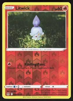 Litwick 024/196 Common Lost Origin Pokemon Reverse Holo Near Mint - Image 1