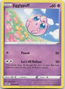 Jigglypuff 110/264 Common Fusion Strike Pokemon Near Mint - Image 1