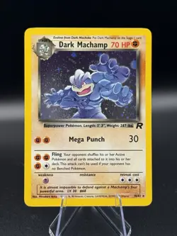 Pokemon TCG Dark Machamp Rare Holo 10/82 Team Rocket LP/NM Condition WOTC 2000 - Image 1