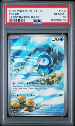 Pokemon PIPLUP Illustration Rare Phantasmal Flames #098 ~ PSA 10 - Image 1