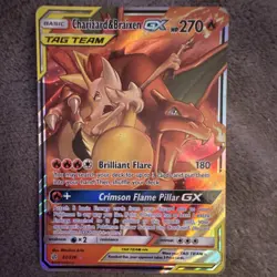 Pokemon Charizard & Braixen GX TAG TEAM Full Art Holo Cosmic Eclipse 22/236 270… - Image 1