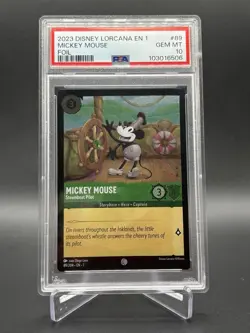 Lorcana PSA 10 Foil Mickey Mouse Steamboat 89/204 Disney Ch 1 - First Print - Image 1