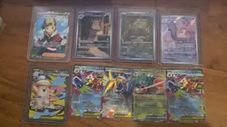 9x English Pokemon TCG mixed card lot IR SR and EX assorted sets - Image 1