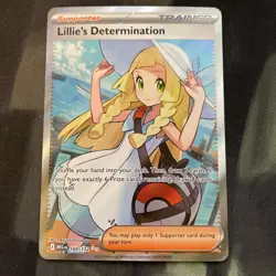 Lillie's Determination 169/132 Me01: Mega Evolution Holo Pokemon Card - Image 1