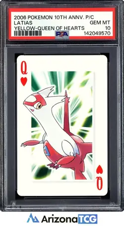 Pokemon 2006 Latias Yellow Queen Of Hearts 10th Annv. Playing Card PSA 10 - Image 1
