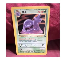 Pokemon Muk Fossil Holo Rare 13/62 70 HP Stage 1 WOTC 1999 English Card - Image 1