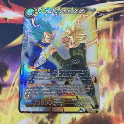 Bandai SSB Vegeta & SS Trunks Father-Son Bonds Holo Battle Card BT16-080 SR - Image 1