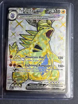 Tyranitar ex 211/197 Obsidian Flames Full Art Ultra Rare Holo Pokemon Card NM - Image 1