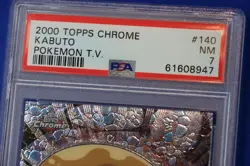 2000 Topps Chrome KABUTO #140 POKEMON T.V. Trading Card PSA Graded NM 7 RARE TCG - Image 3