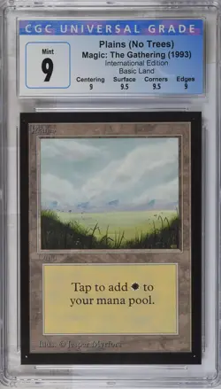 PLAINS Collectors Ed Intl CGC 9 Q++ MTG [NOS] - Image 1