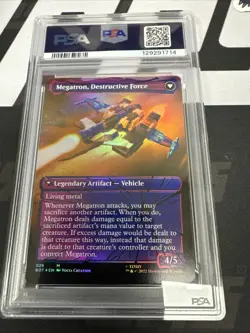 2022 MAGIC THE GATHERING MTG #026 MEGATRON, TYRANT SHATTERED GLASS FOIL PSA 9 - Image 2