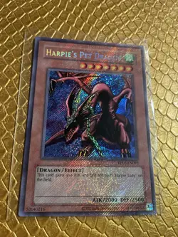 Harpie’s Pet Dragon Secret Rare Holo Bleed Error YuGiOh Retro Pack 2 RP02-EN093 - Image 1