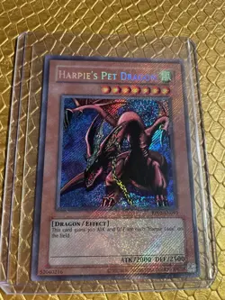 Harpie’s Pet Dragon Secret Rare Holo Bleed Error YuGiOh Retro Pack 2 RP02-EN093 - Image 2
