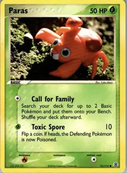 Pokemon TCG Paras 72/112 EX Fire Red & Leaf Green By Artist Yuka Morii -RARE - Image 1