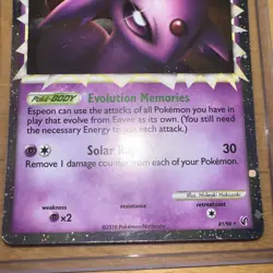 Pokemon TCG Espeon (Prime) 81/90 Undaunted Ultra Rare Holo 2010 - LP - Image 3