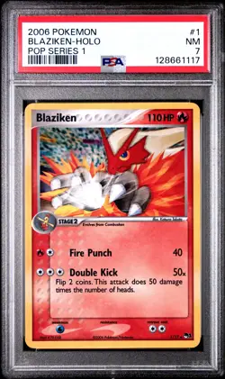 2006 POKEMON POP SERIES 1 #1 BLAZIKEN-HOLO PSA 7 - Image 1