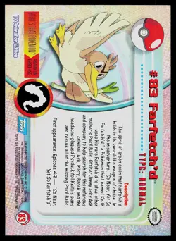 Pokemon Card Topps Trading Cards Series 2 Farfetch'd #83 - Image 2