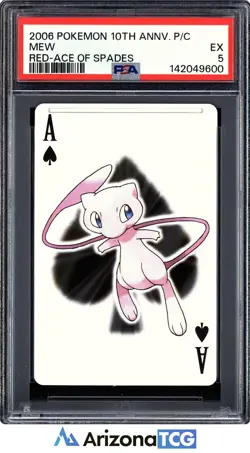 Pokemon 2006 Mew Red Ace Of Spades 10th Anniversary Playing Card PSA 5 - Image 1
