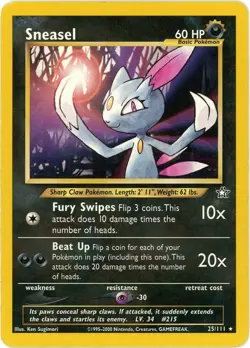 Sneasel - 25/111 - Neo Genesis (N1) 2000 - Pokemon - Image 1