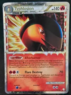 Typhlosion 110/123 Prime Rare HeartGold & SoulSilver MP Pokemon - Image 1