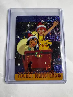 Ash Misty Christmas Holo Pokemon Vintage Pocket Monsters Vending Prism Sticker28 - Image 1