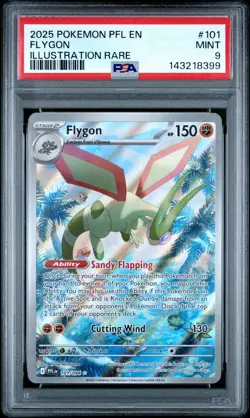 2025 POKEMON PFL EN-PHANTASMAL FLAMES ILLUSTRATION RARE #101 FLYGON PSA 9 - Image 1