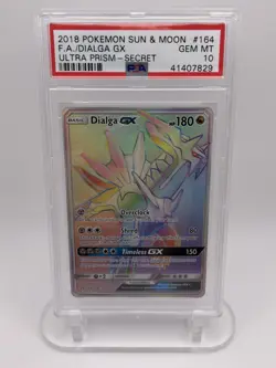 2018 Pokemon Sun & Moon Ultra Prism Dialga GX #164/156 PSA 10 - Image 1