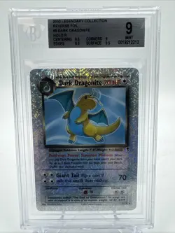 2002 POKEMON DARK DRAGONITE LEGENDARY COLL. REVERSE HOLO RARE #5 BGS 9 - Image 1